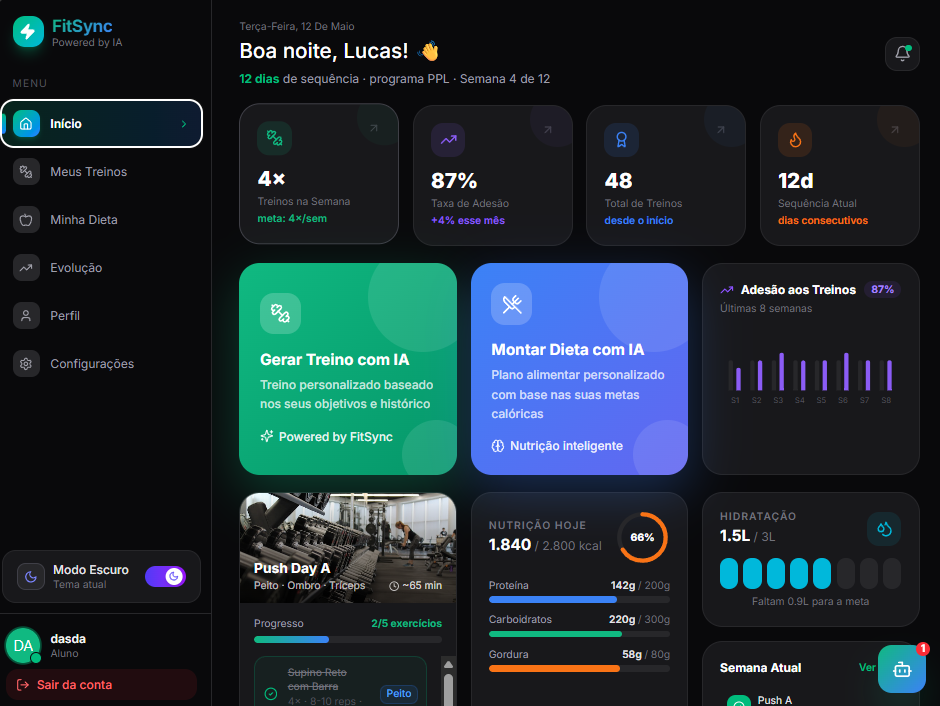 FitSync AI - Tela de Login